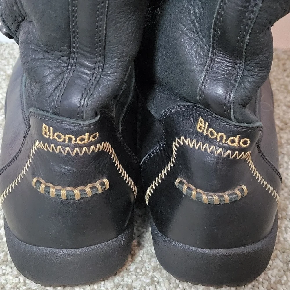 Women's Blondo Canada Mountain Winter Boots Black w/ Shearling Lining, Size 9.5M